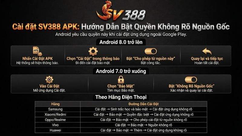 Cách bật quyền cài ứng dụng từ nguồn không xác định
