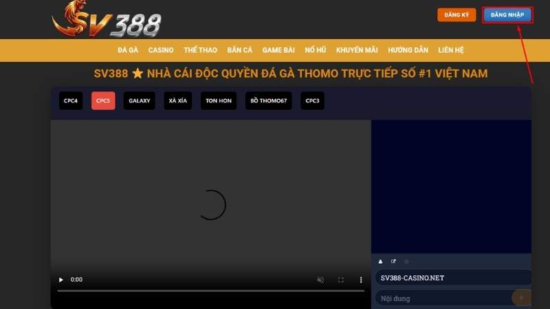 Truy cập trang chủ SV388