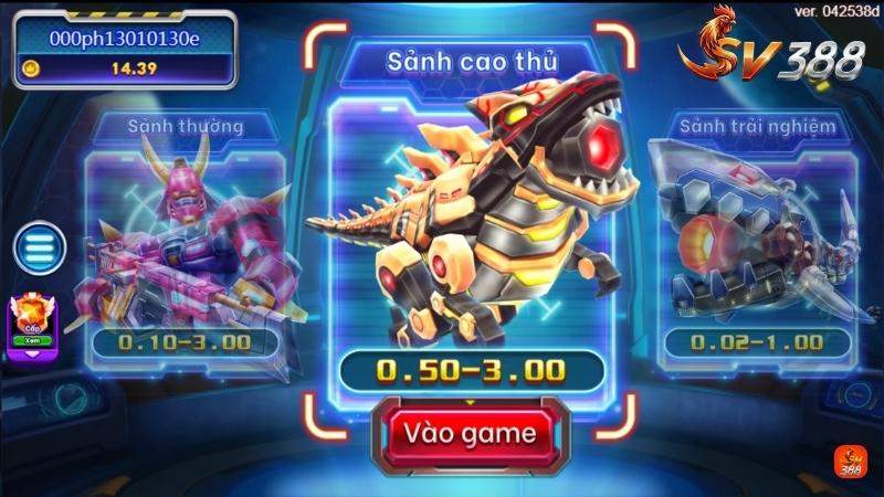 Chọn phòng – vào game – trải nghiệm