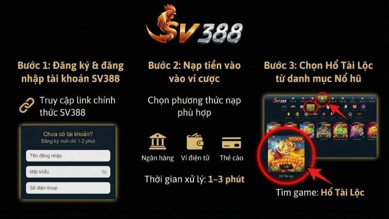 Hướng dẫn các bước tham gia Hổ Tài Lộc tại SV388