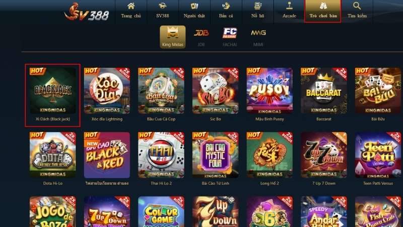 Hướng dẫn tham gia chơi Xì Dách Online tại SV388